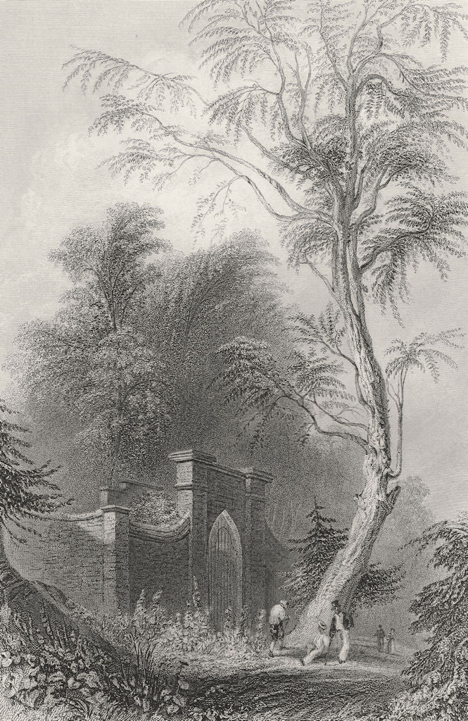 The Tomb of Washington, Mount Vernon, Virginia. WH BARTLETT 1840 old print
